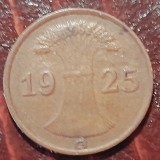Moneda Germania 1 Reichspfennig 1925 G - Numismatica