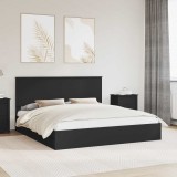vidaXL Pat cu storage cu headboard Negru 200 x 200 cm Lemn compozit 3409518