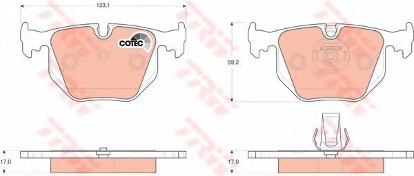 Set placute frana,frana disc BMW X3 (E83) (2004 - 2011) TRW GDB1530