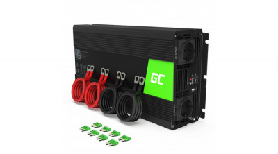 Green Cell Invertor auto de la 24V la 230V (amplificator de tensiune) 3000W undă sinusoidală pură foto