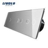 Cumpara ieftin Intrerupator touch Livolo simplu+dublu+dublu din sticla gri
