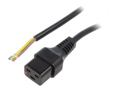 Cablu IEC C19 mamă cu blocare 2m negru 16A