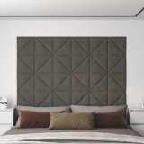 vidaXL Panouri de perete 12 buc. gri &icirc;nchis, 30x30 cm catifea 0,54 m&sup2;