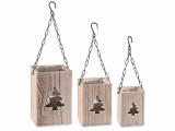 Cumpara ieftin Set 3 felinare Craciun 15x15x51 cm, 12.5x12.5x43 cm, 10x10x38 cm