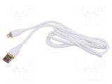 Cablu USB 2.0 GEMBIRD Lightning Apple 1,5m alb 2,1A