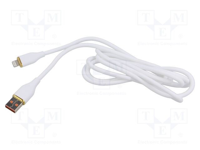 Cablu USB 2.0 GEMBIRD Lightning Apple 1,5m alb 2,1A