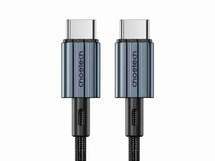 Cablu USB type C - USB type C PD 60W 3A 2m negru textil Choetech XCC-1015-BK