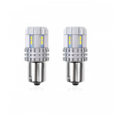 Set becuri auto cu LED CANBUS compatibil P21 R5W/R10W 22 SMD Alb 12V/24V,