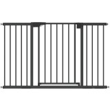 PawHut Barieră de siguranță pentru c&acirc;ini și bebeluși 76-130 cm cu extensie, fixare prin presiune fără găurire - alb | Aosom Romania