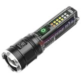 Cumpara ieftin Lanterna Profesionala LED P70 + 6 SMD, 1000 Lumeni, Zoom, 7 Moduri, Acumulator 18650, Incarcare USB-C + Solara, Transparenta, Rezistenta Apa