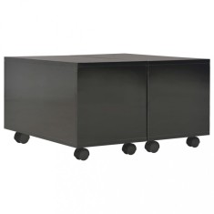 Masuta de cafea, negru extralucios, 60x60x35 cm lemn prelucrat