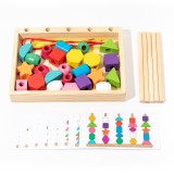 Jucarie Montessori din Lemn, Flippy, Tip Puzzle, Multicolor