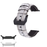 Curea din piele naturala, compatibila Samsung Galaxy Watch9 40mm, Alb/Gri