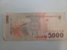 Bacnota 5000 lei Lucian Blaga 1998
