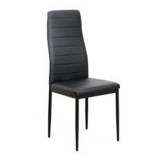Scaun piele ecologica neagra metal negru Coleta 41x49x96 cm
