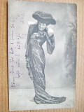 A632-I-Carte postala Femeie in rochie de epoca anul 1906 Viena.