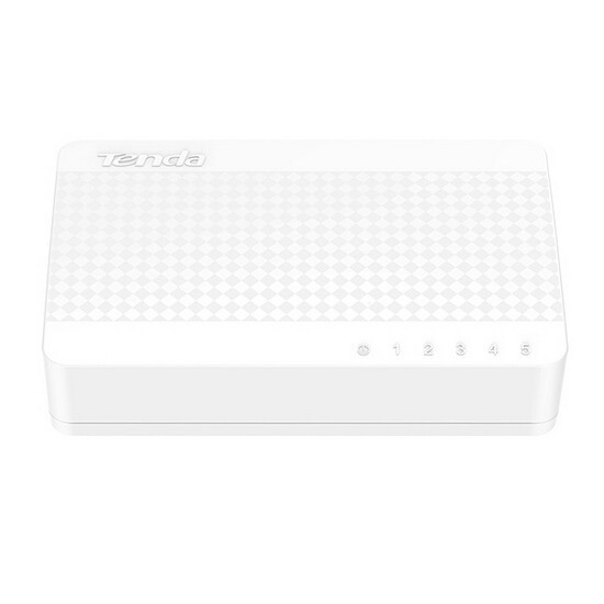 Switch Tenda S105, 5 Port-uri Fast Ethernet, 10/100 Mbps, Alimentare 9V / 0.6A, Alb