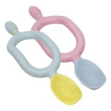 Cumpara ieftin Set 2 lingurite pentru bebelusi Bibado, silicon, multicolor