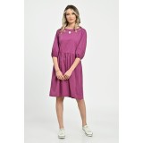 Rochie Medie Dama V265, Fucsia pictata - M