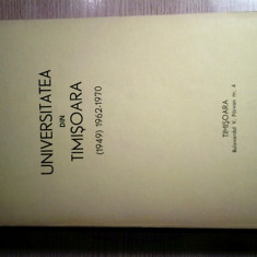 Universitatea din Timisoara (1949) 1962-1970 - coord. Prof. I. Curea, rector