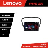 Navigatie Android Peugeot 607 cu GPS, QLED 2K, 8GB RAM, 256GB si 360