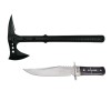 Set Topor Survivor 39 cm si Cutit de vanatoare 28 cm , DEPOX® , negru ,husa inclusa