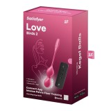 Love Birds - Bile vaginale, 22 cm, roșu
