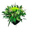 Aranjament floral cu trandafir criogenat verde si plante stanilizate, in vas negru 3D, Eventissimi&reg;