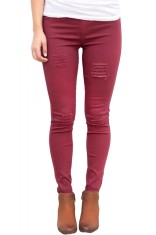 Q696-81 Pantaloni din denim cu taieturi si buzunare