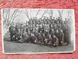Fotografie tip carte postala, detasament de militari, perioda interbelica