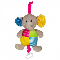 Jucarie de agatat, model elefant cu sunete, 27cm, multicolor foto