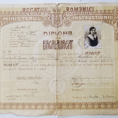 LICEUL DE FETE DIN CAMPULUNG MUSCEL , DIPLOMA DE BACALAUREAT , 1931