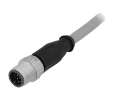 Conector HARTING M12 tată 12 pini drept cu cablu 0,5m PVC