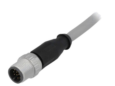Conector HARTING M12 tată 12 pini drept cu cablu 0,5m PVC foto