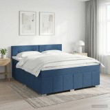 Cumpara ieftin Pat boxspring cu saltea albastru 160 x 200 cm Tesatura