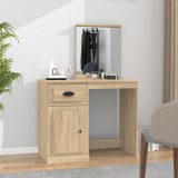 Cumpara ieftin Masă de toaletă cu oglindă, stejar sonoma 90x50x132,5 cm lemn