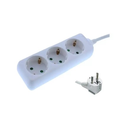 Prelungitor Well 3 prize 3m 3xG1.5mm alb 3500W 16A EXTS-3S3M-WL foto