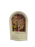 Candela Decorativa cu LED, Model Isus, Culoare Alb, Dimensiuni 15 cm,