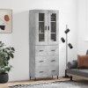 Dulap &icirc;nalt, gri beton, 69,5x34x180, lemn compozit