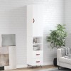 Gossi dulap inalt, alb extralucios, 34,5x34x180 cm, lemn prelucrat