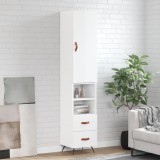 VidaXL Dulap &icirc;nalt, alb extralucios, 34,5x34x180 cm, lemn prelucrat