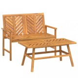 Cumpara ieftin Set mobilier de relaxare de gradina, 2 piese, lemn masiv acacia