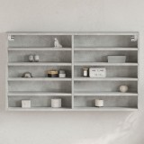vidaXL Dulap cu vitrină, gri beton, 100x15x58 cm, lemn prelucrat