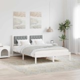vidaXL Cadru de pat cu headboard Gri deschis 150 x 200 cm țesătură 878183
