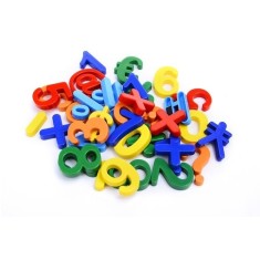 Cifre si simboluri magnetice pentru frigider, set 37 piese, joc educativ pentru invatare matematica, copii 3+ ani, plastic