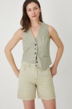 Medicine pantaloni scurti din bumbac neted, medium waist