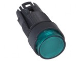 Comutator acţionat prin apăsare verde 16mm
