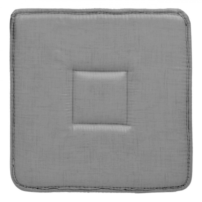 Pernă Scaun, Gri, 39x39x3 cm, Compoziție Bumbac și Poliester