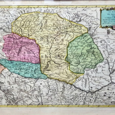 Le Sieur Janvier - Le Royaume de Hongrie Divisé en Haute et Basse Hongrie, Transilvanie... Harta cca. 1783