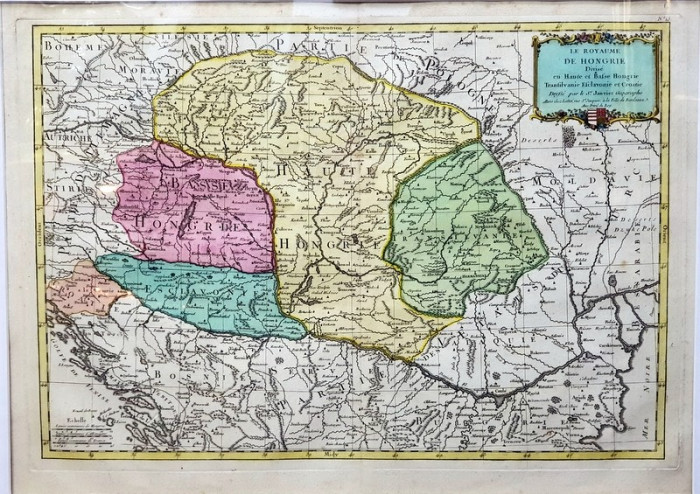 Le Sieur Janvier - Le Royaume de Hongrie Divis&eacute; en Haute et Basse Hongrie, Transilvanie... Harta cca. 1783